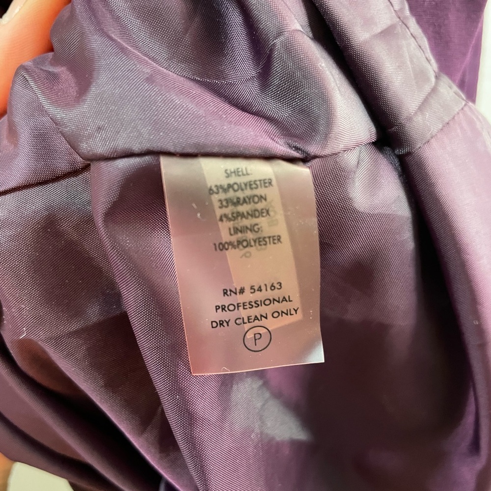 Calvin Klein Purple V-Neck Tailored Office Dress Size 2 - Picture 7 of 9